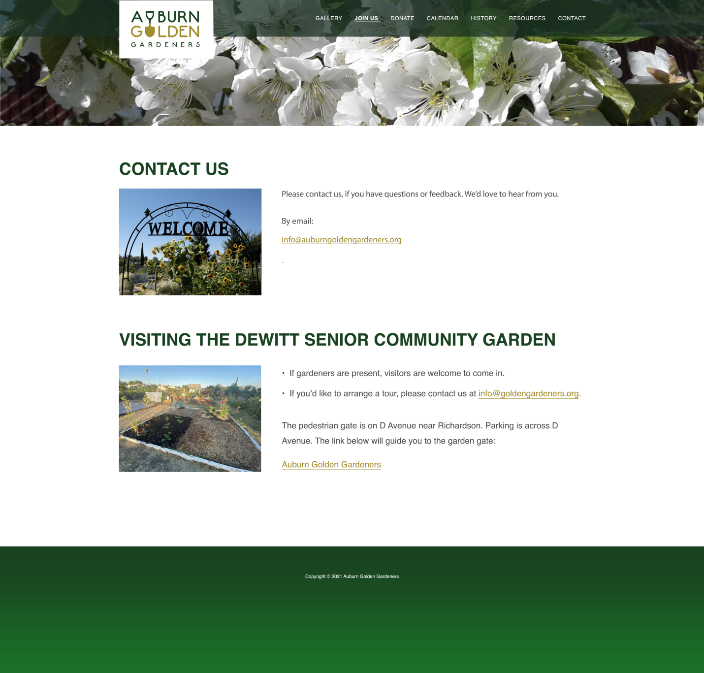 Auburn Golden Gardeners Contact Us