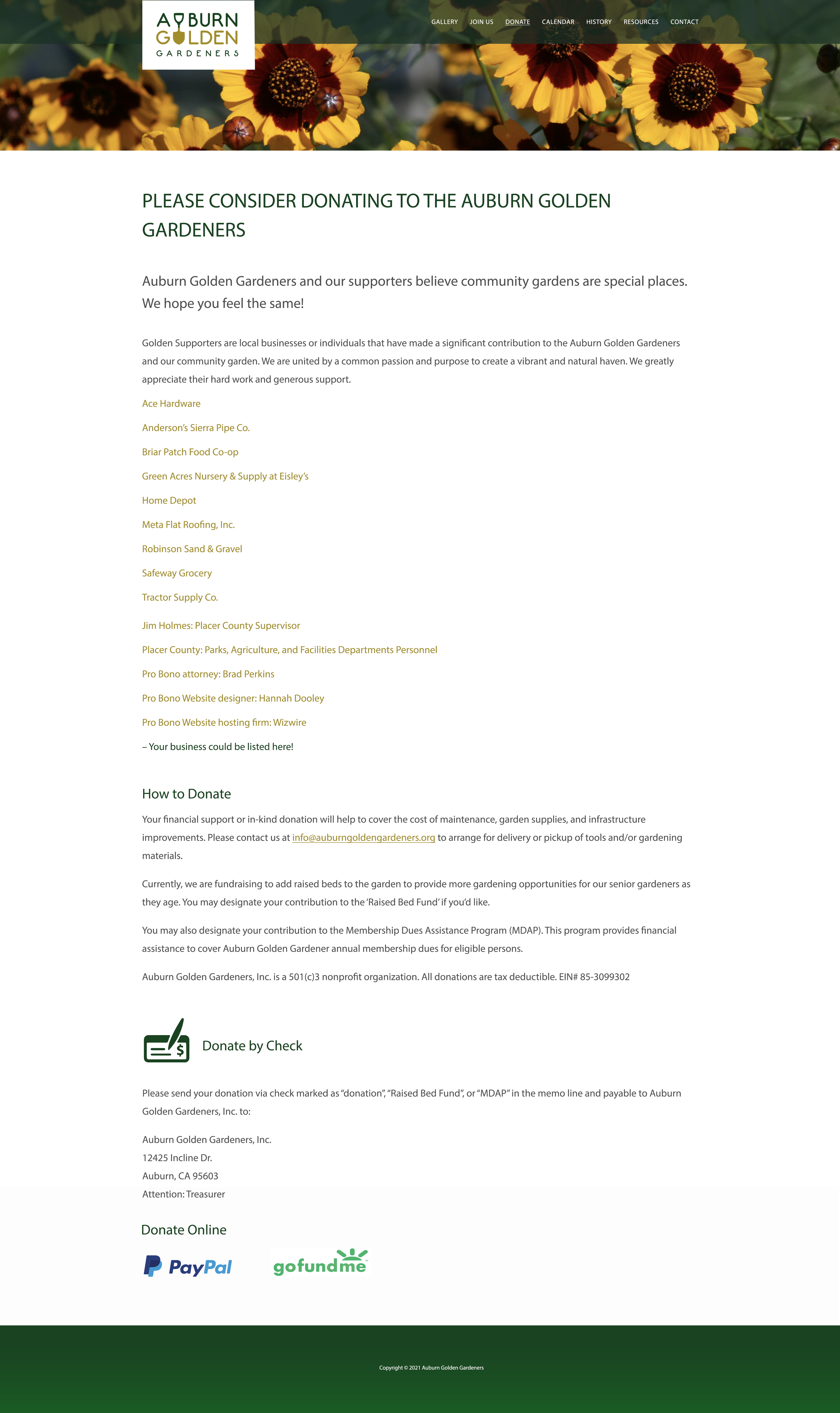 Donate to Auburn Golden Gardeners